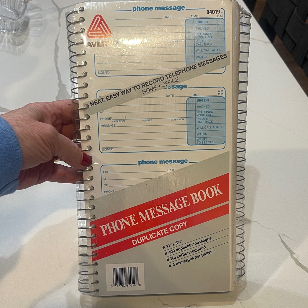 2 Avery Phone Message Book with Blue and Red Accents